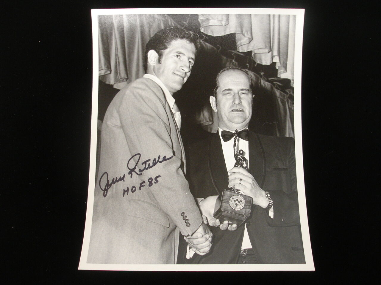 Jean Ratelle New York Rangers Autographed Vintage Wire Photograph