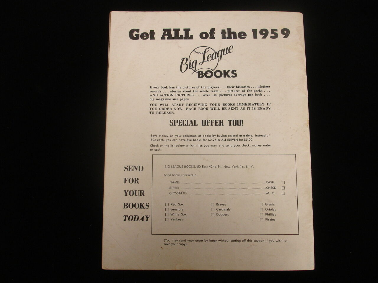 1959 Pittsburgh Pirates Baseball Yearbook