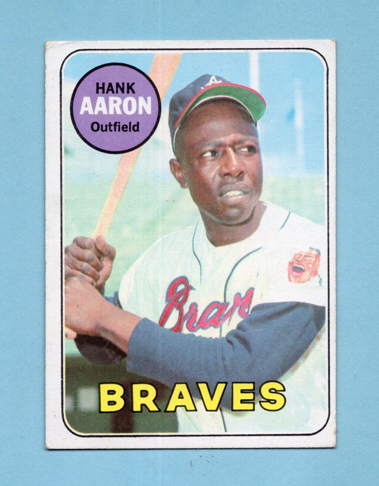 1969 Topps #100 Hank Aaron Atlanta Braves Baseball Card EX