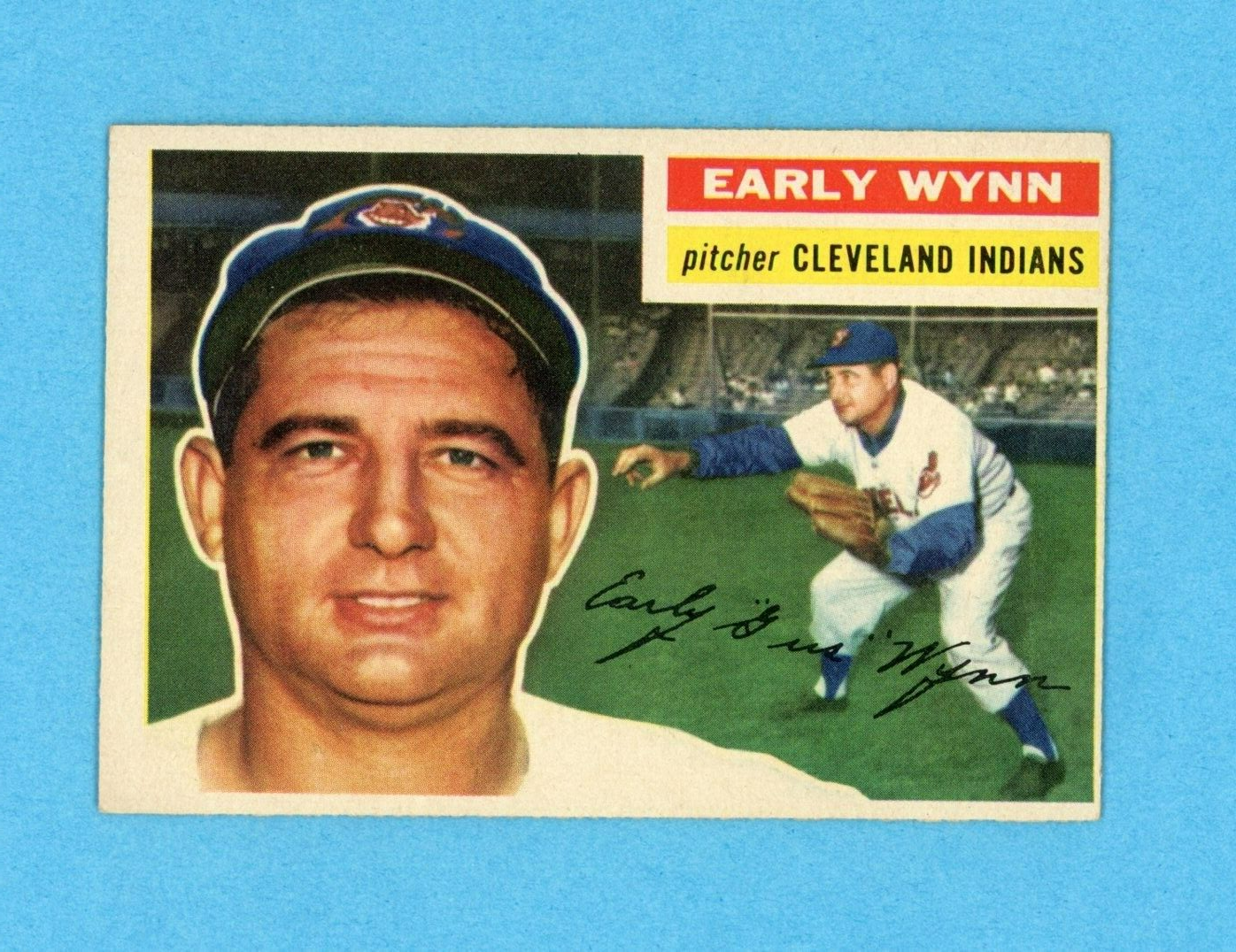 1956 Topps #187 Early Wynn Cleveland Indians Baseball Card Ex+ - Ex/Mt o/c