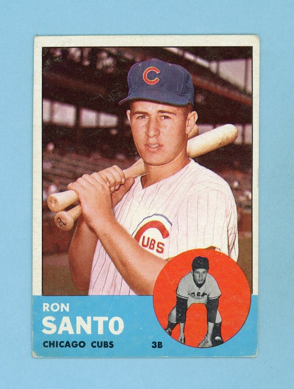 1963 Topps #252 Ron Santo Chicago Cubs Baseball Card Vg/Ex