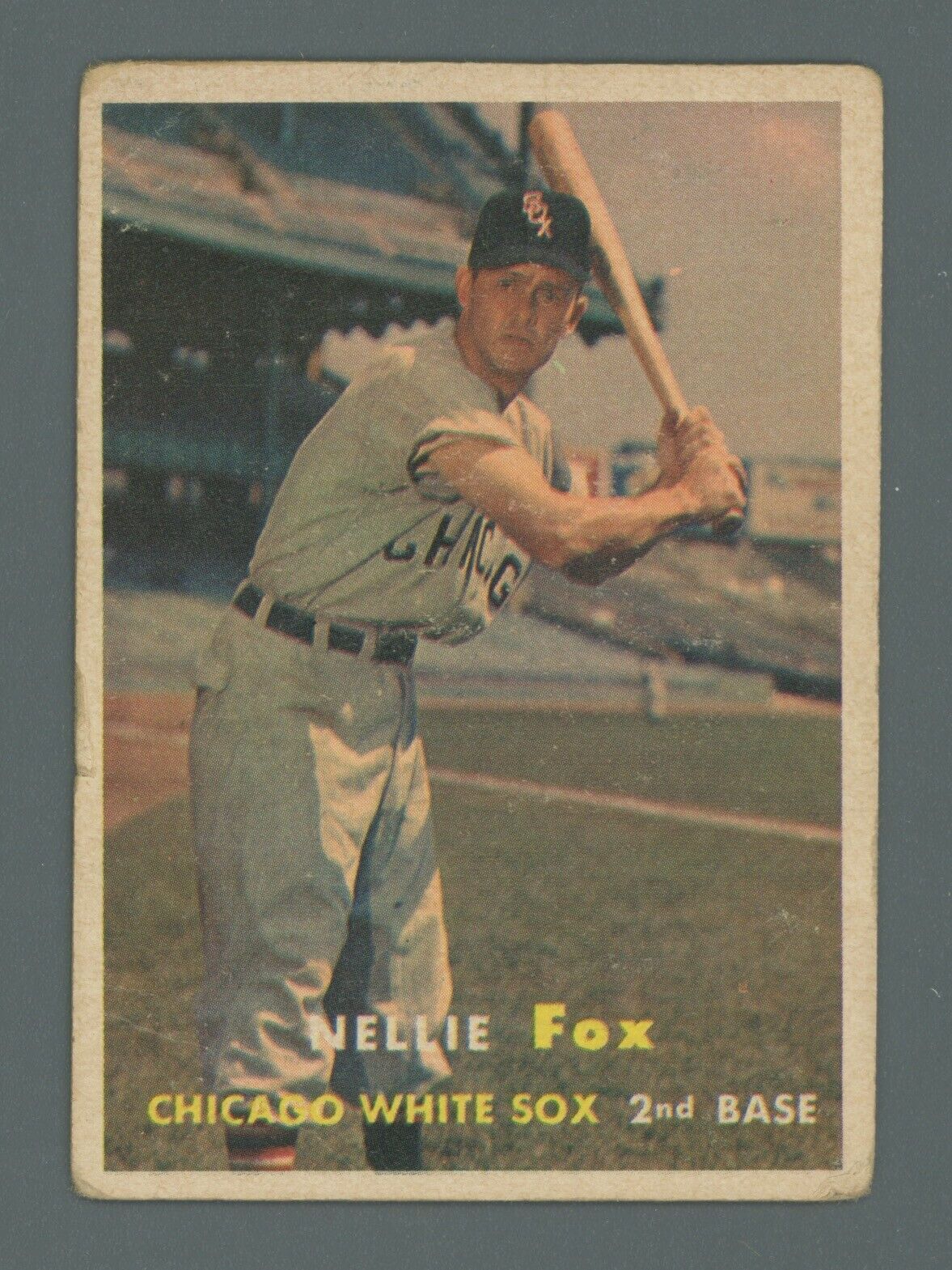 1957 Topps #38 Nellie Fox Chicago White Sox Baseball Card Low Grade