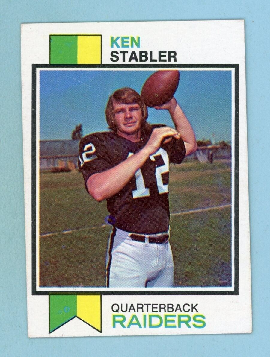 1973 Topps #487 Ken Stabler Oakland Raiders Rookie Football Card Ex/Mt dia shape