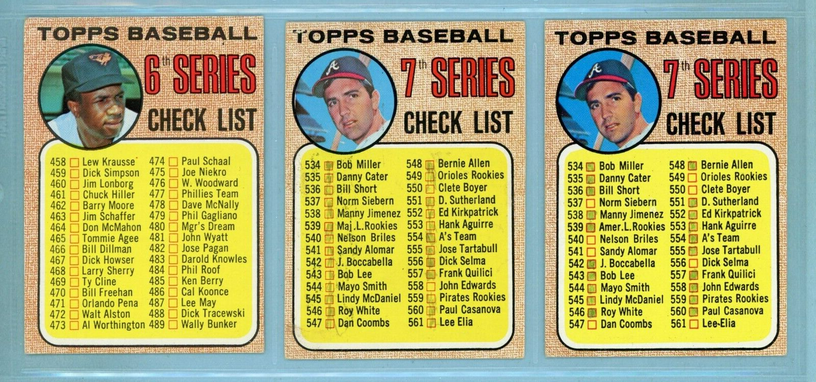 1968 Topps Lot of 12 Different Checklist Baseball Cards VG - EX