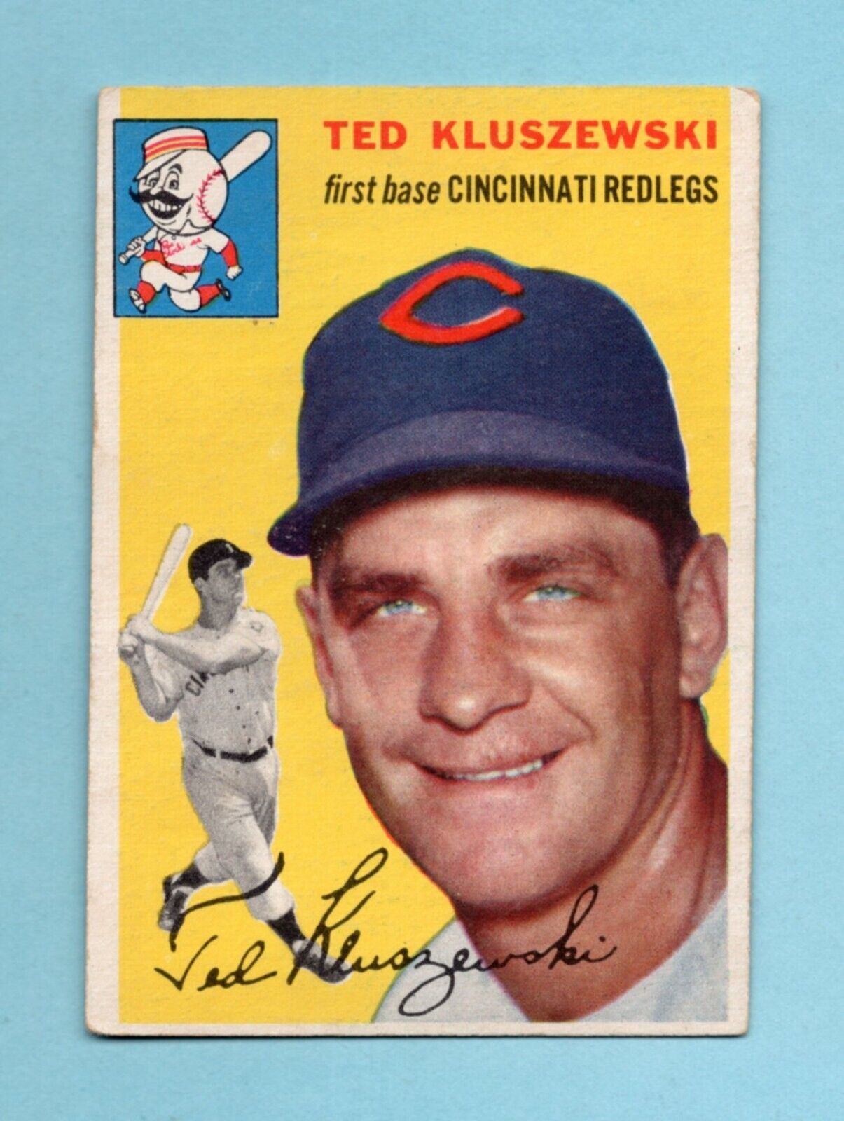 1954 Topps #7 Ted Kluszewski Cincinnati Redlegs Baseball Card Vg/Ex