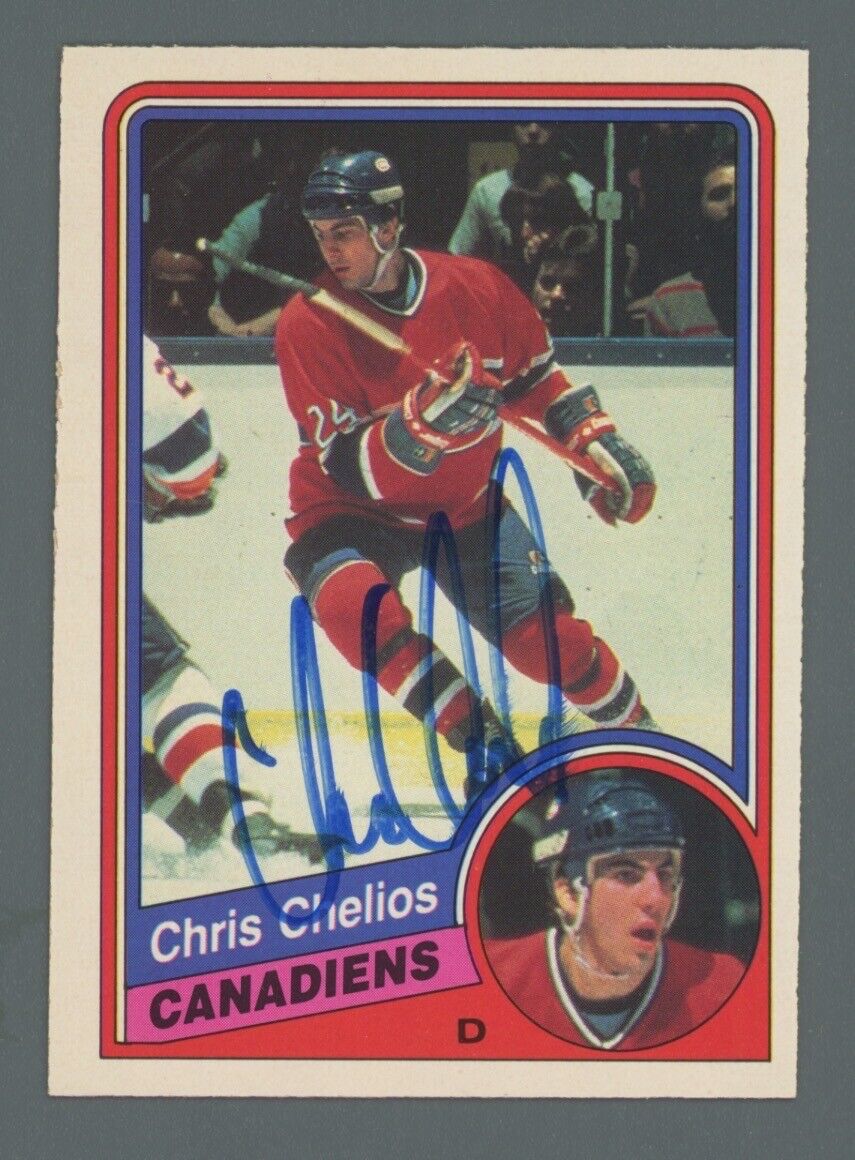 Chris Chelios 84-85 O-Pee-Chee Rookie Card #259 with B&E Hologram B