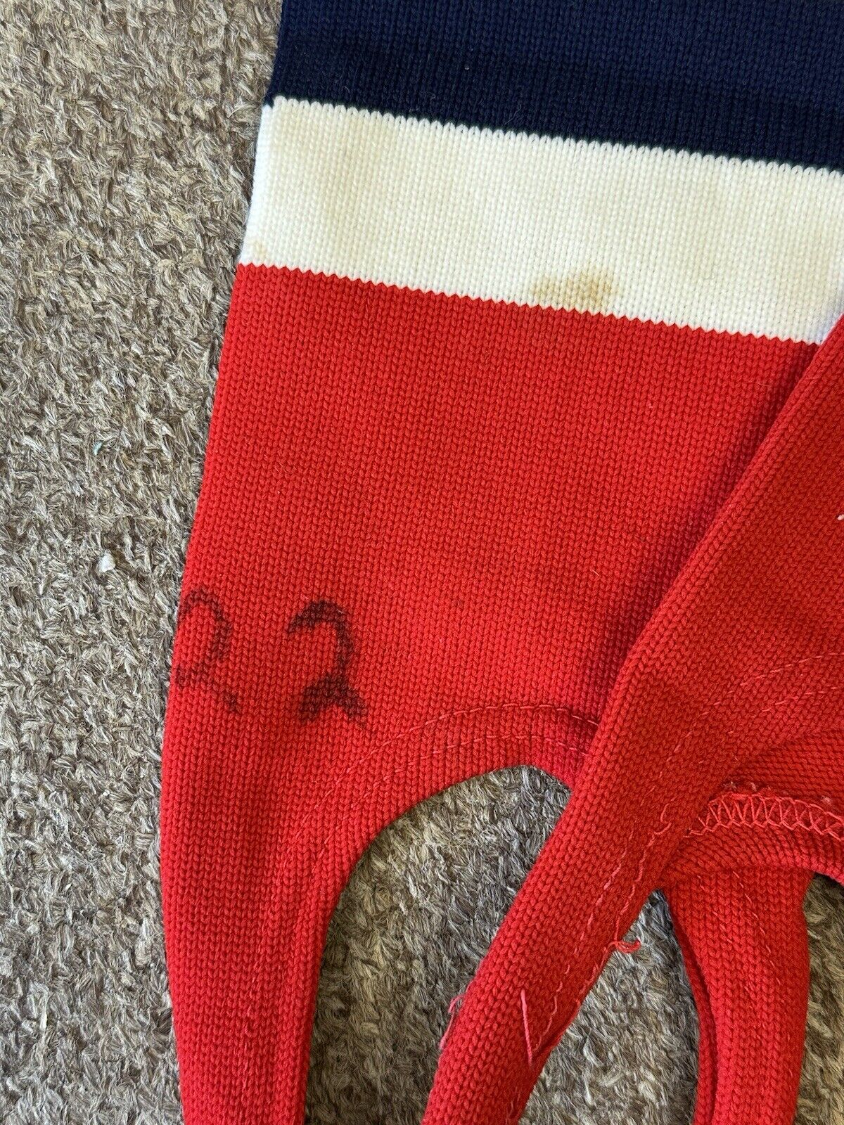 1970’s Boston Red Sox MLB Game Used Baseball Socks / Stirrups #22