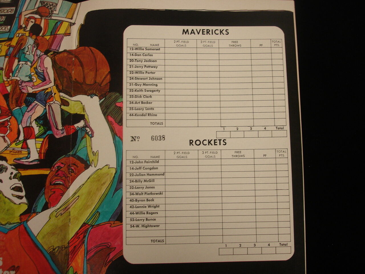 1968-69 Denver Rockets @ Houston Mavericks ABA Program - Unscored