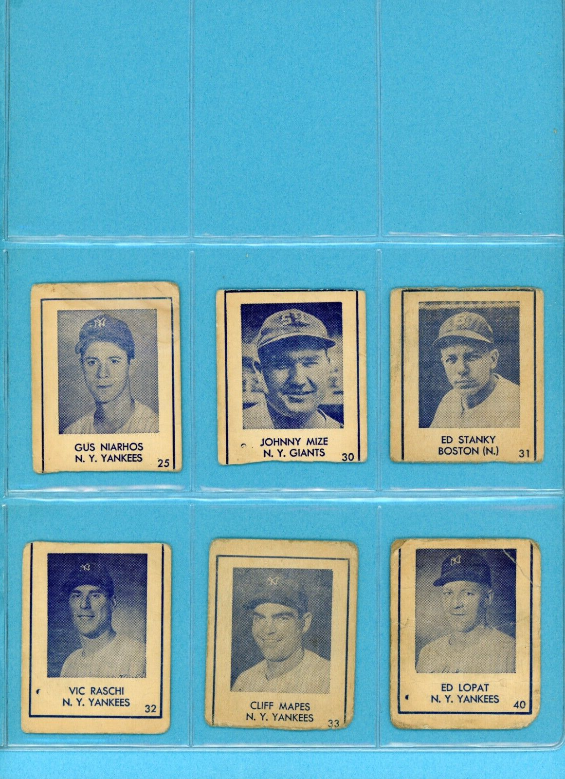 1948 Blue Tint R346 Starter Set Lot of 15 Different Baseball Cards Low Grade