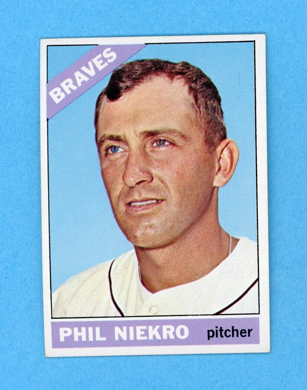 1966 Topps #28 Phil Niekro Atlanta Braves Baseball Card Ex/Mt ap vltsw