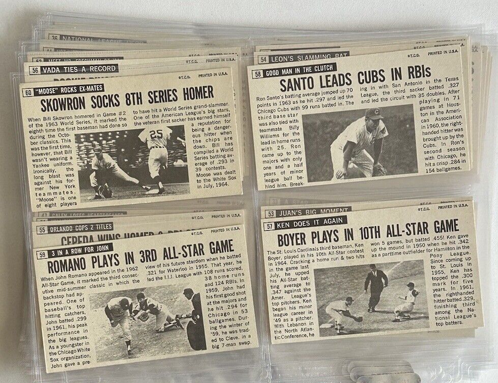 1964 Topps Giants Baseball Card Complete Set of 60 NM Koufax Aaron Mays Mantle