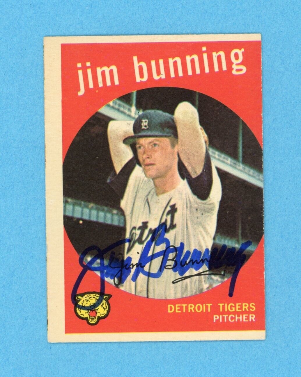 Jim Bunning Signed 1959 Topps Card #149 • Auto with B&E Hologram