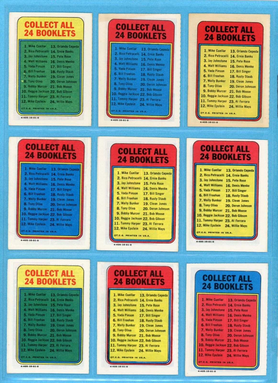 1970 Topps Story Booklets Complete Set of 24 Baseball Card Insert