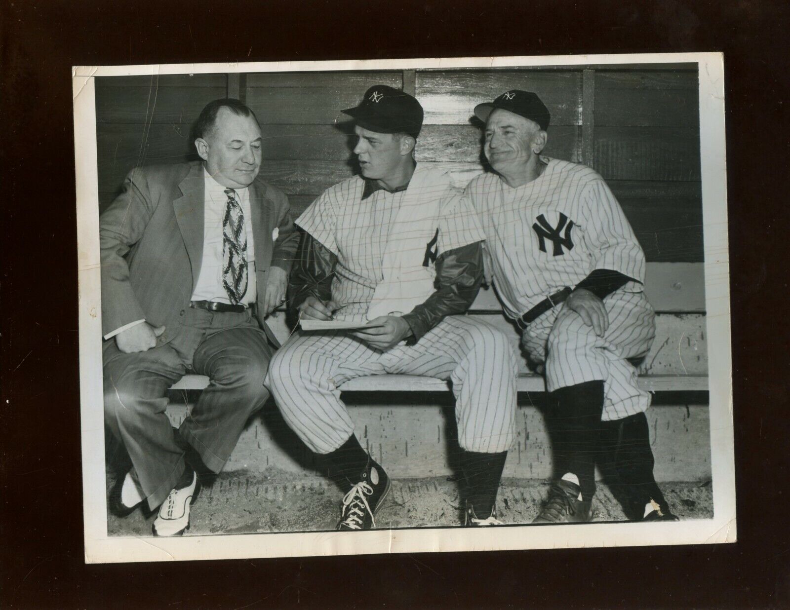 March 8 1950 Casey Stengel & George Weiss New York Yankees 7 X 9 Wire Photo