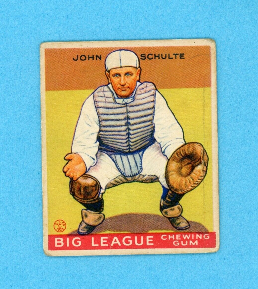 1933 Goudey #186 John Schulte Chicago Cubs Baseball Card VG mks rs