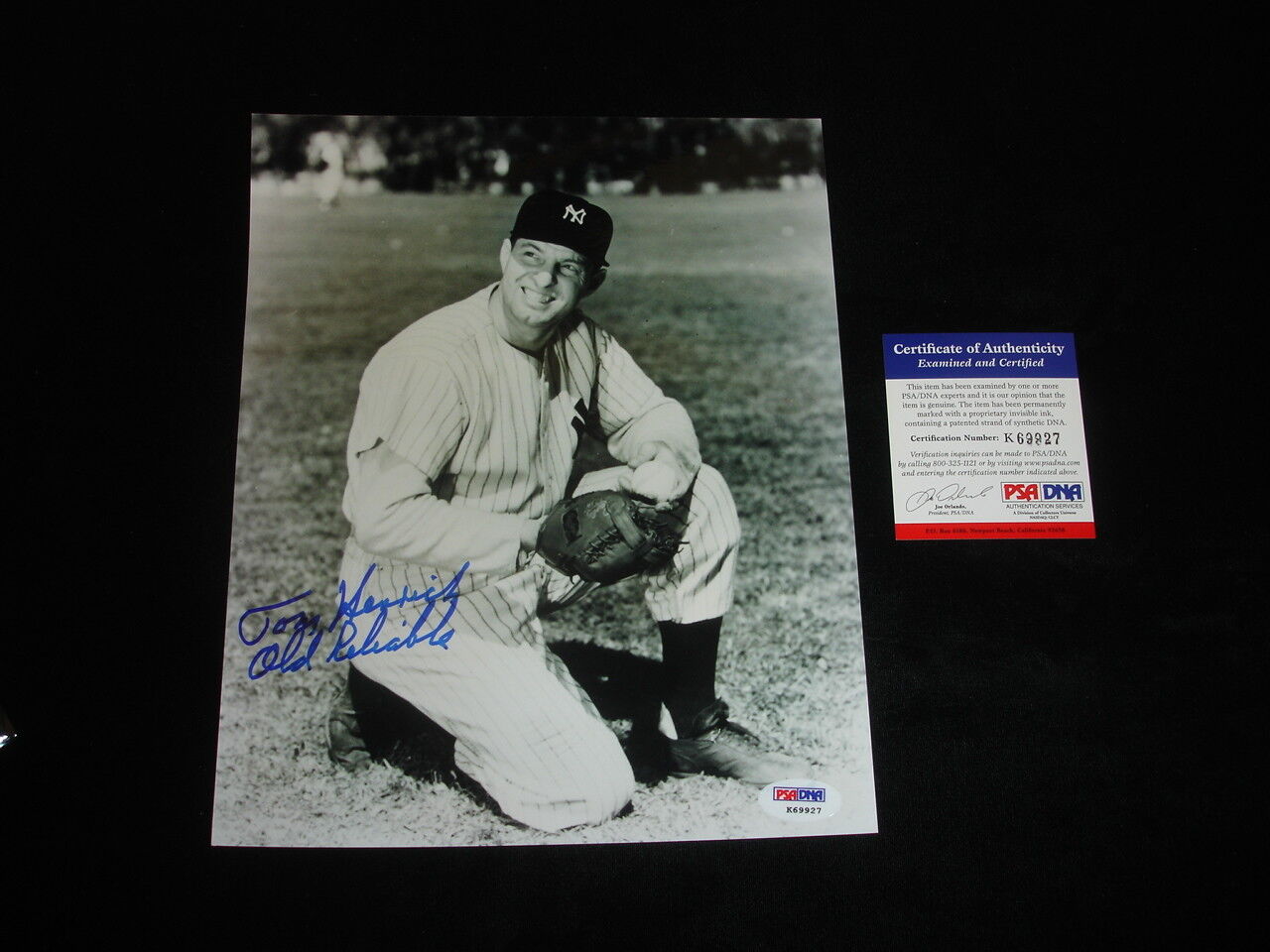 Tom Henrich Old Reliable New York Yankees Signed 8x10 Photo-PSA DNA