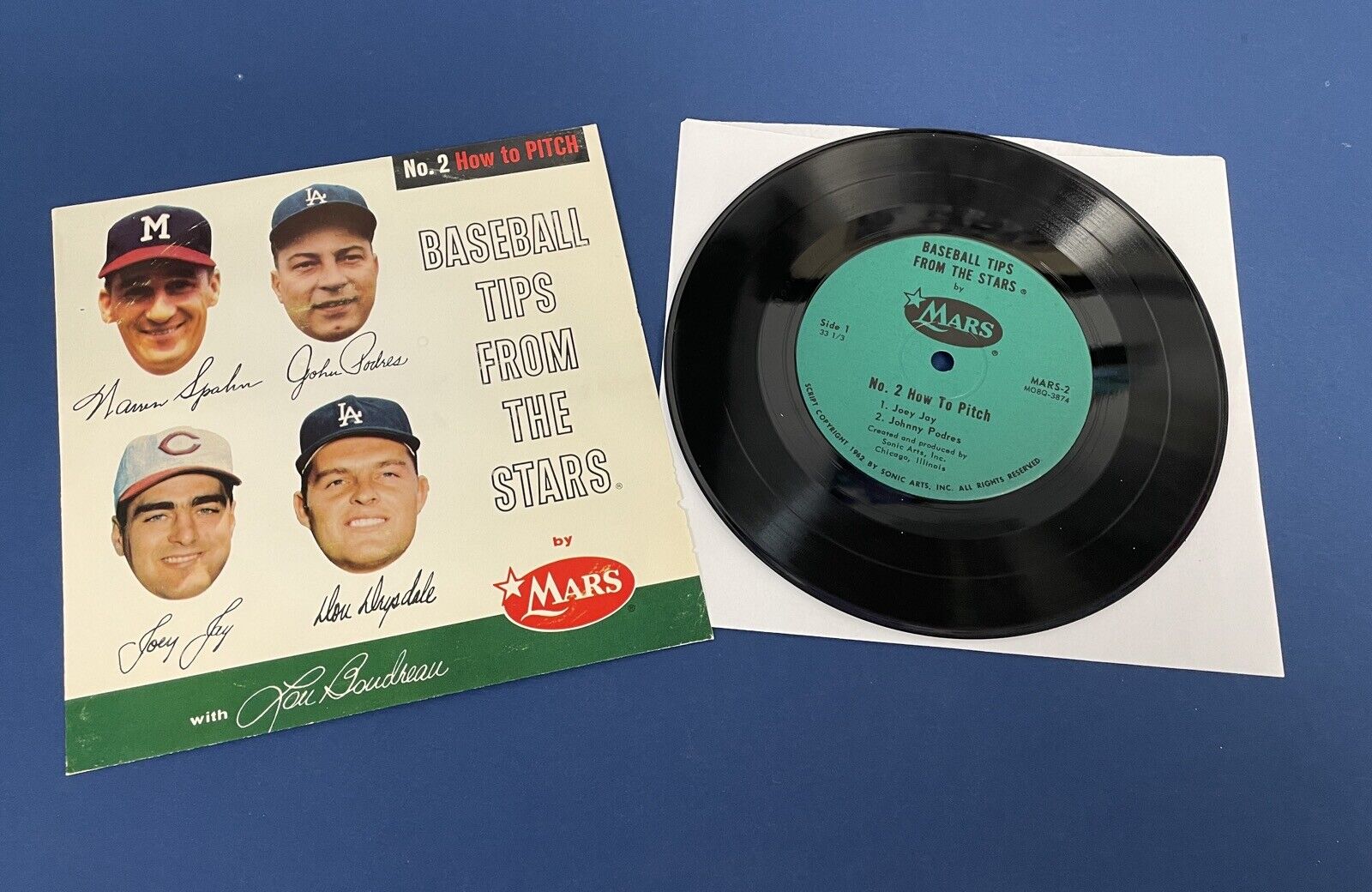 1963 Mars Candy RARE Complete Set of 3 45rpm Record Premiums • Musial, Mays, etc