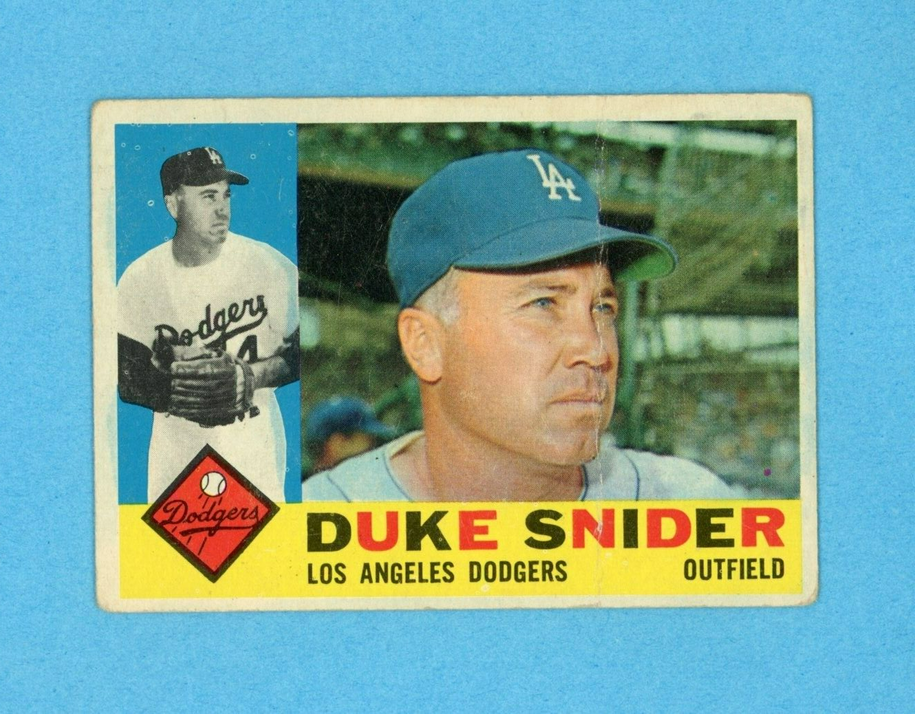 1960 Topps #493 Duke Snider Los Angeles Dodgers Baseball Card Low Grade