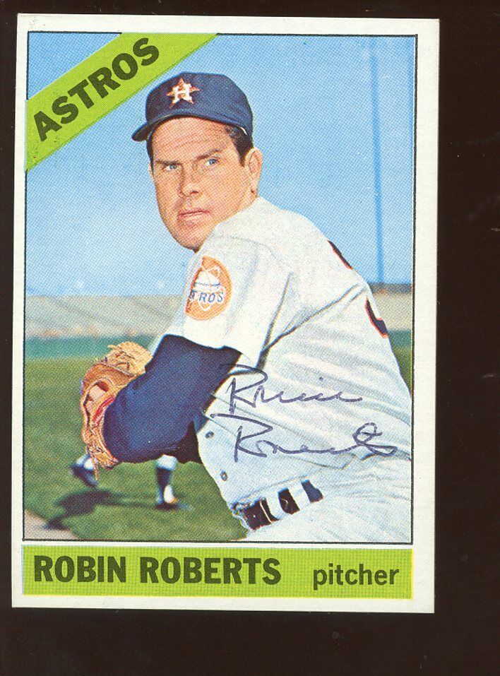 1966 Topps Baseball Card HIGH #530 Robin Roberts Autographed NRMT Hologram