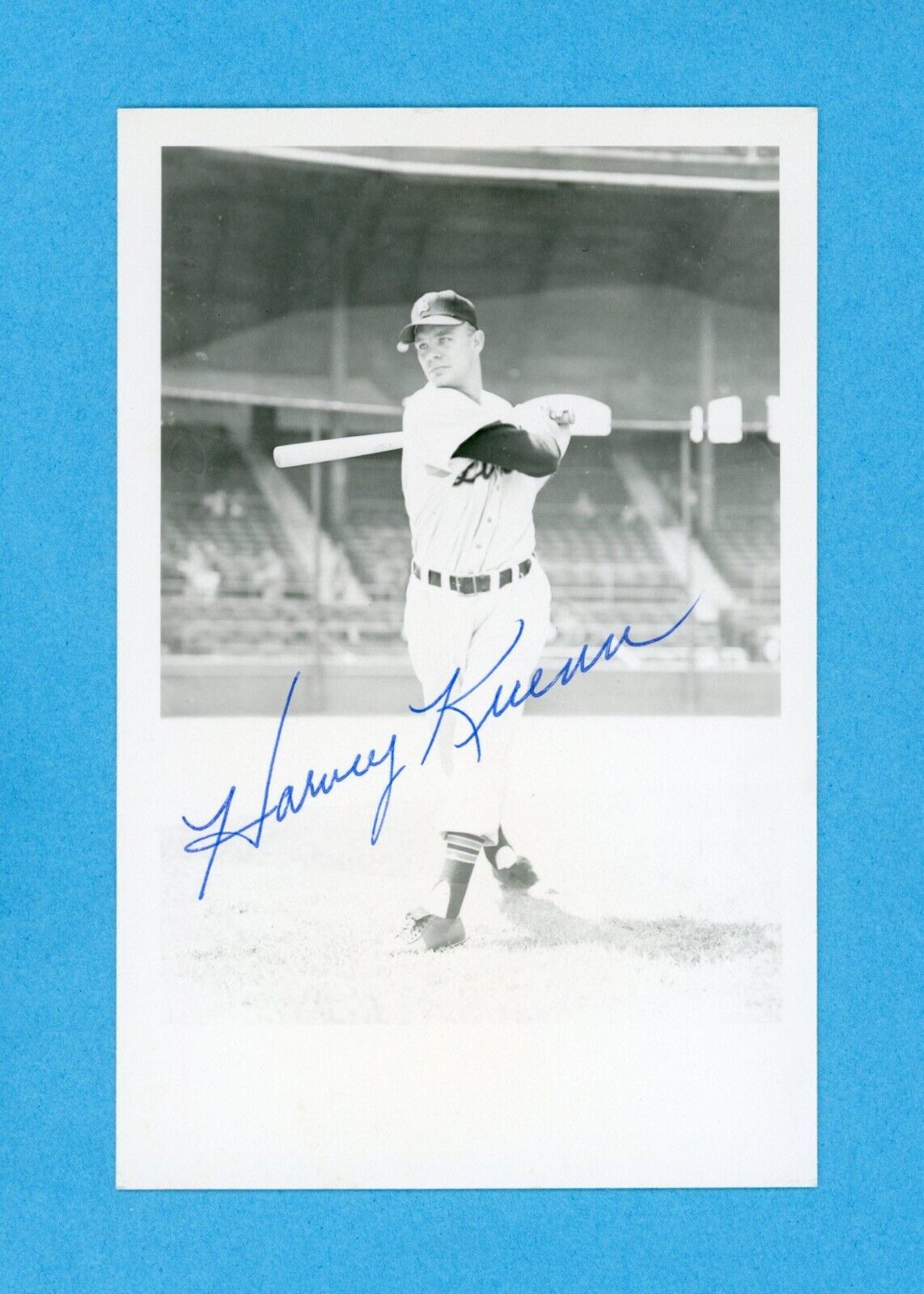 Harvey Kuenn Detroit Tigers Signed Postcard Auto with B&E Hologram