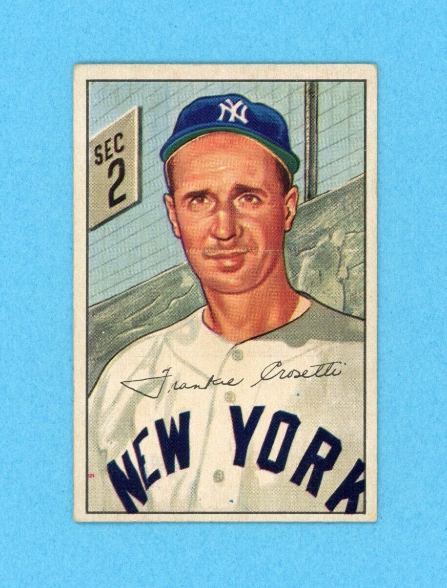 1952 Bowman #252 Frank Crosetti New York Yankees Baseball Card EX light prt line