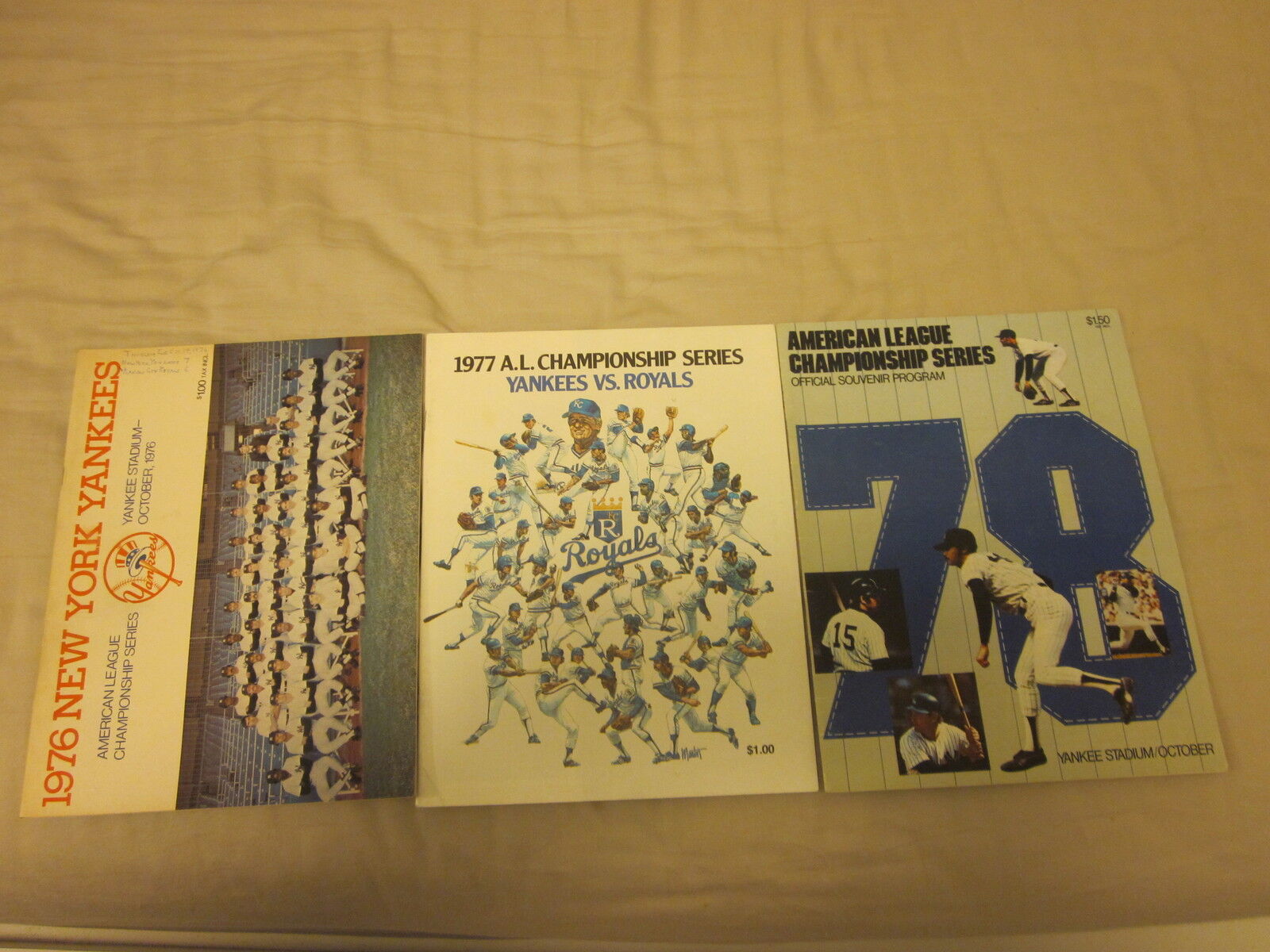 1976-78 New York Yankees ALCS Programs 3 Different