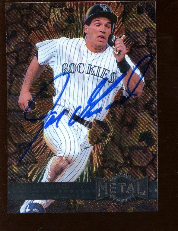 1996 Skybox Baseball Card #86 Joe Girardi Autographed NRMT