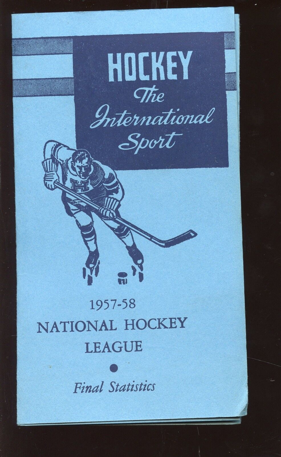 1957-58 NHL Hockey Final Stats Leaflet EX+