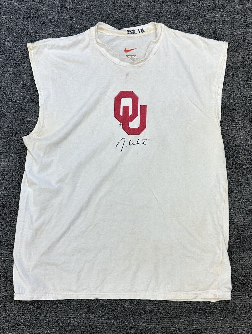 2001 Jason White Oklahoma QB Orange Bowl Champ. Game Used SIGNED 2x T-Shirt #18