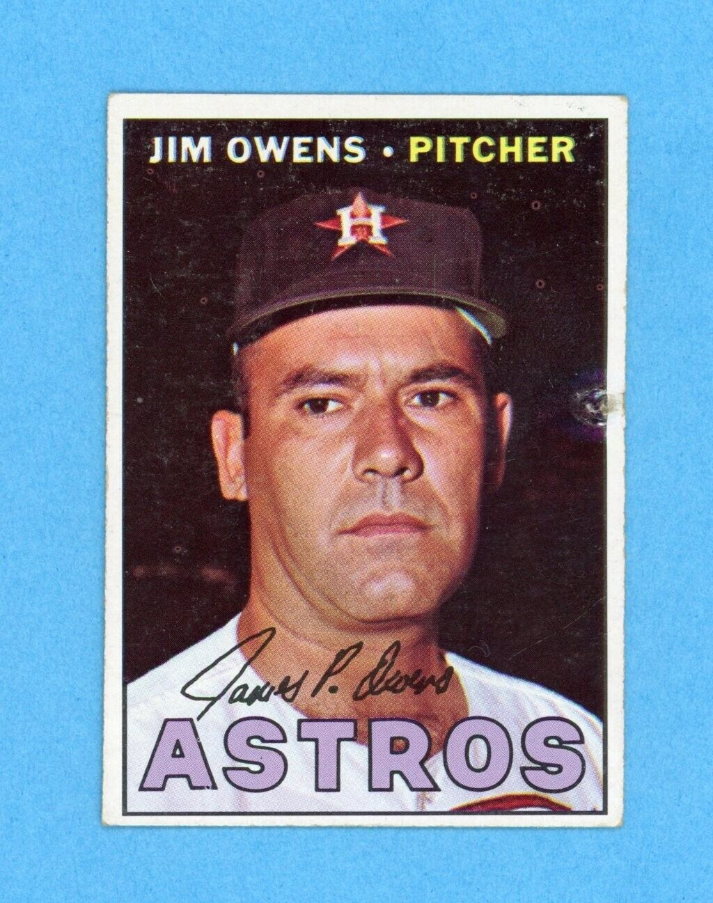 1967 Topps #582 Jim Owens Houston Astros High Number Baseball Card Low Grade