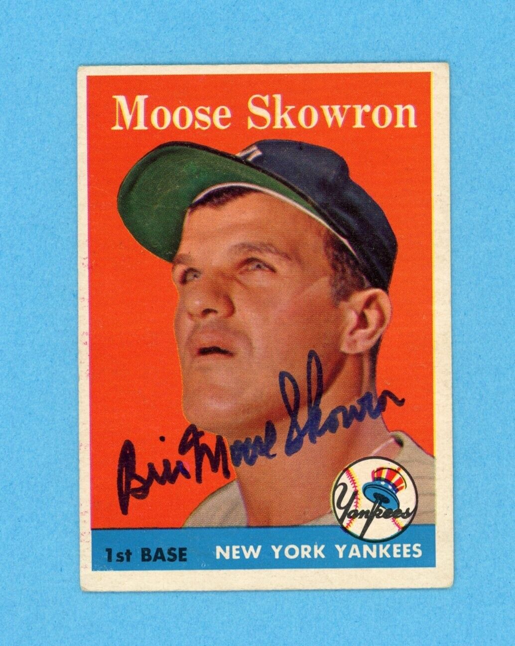 Moose Skowron Signed 1958 Topps Card #240 Auto w B&E Hologram