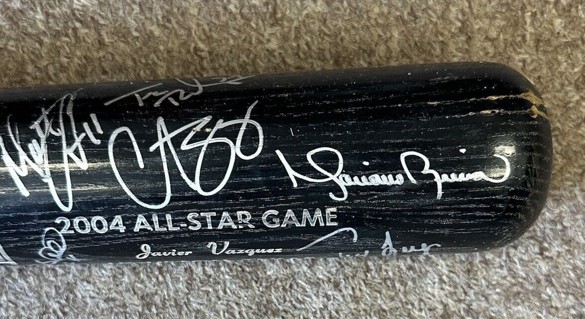 2004 A.L. All-Stars TEAM SIGNED 34” Bat 27 sigs w/ Jeter Mariano Ichiro Ortiz  +