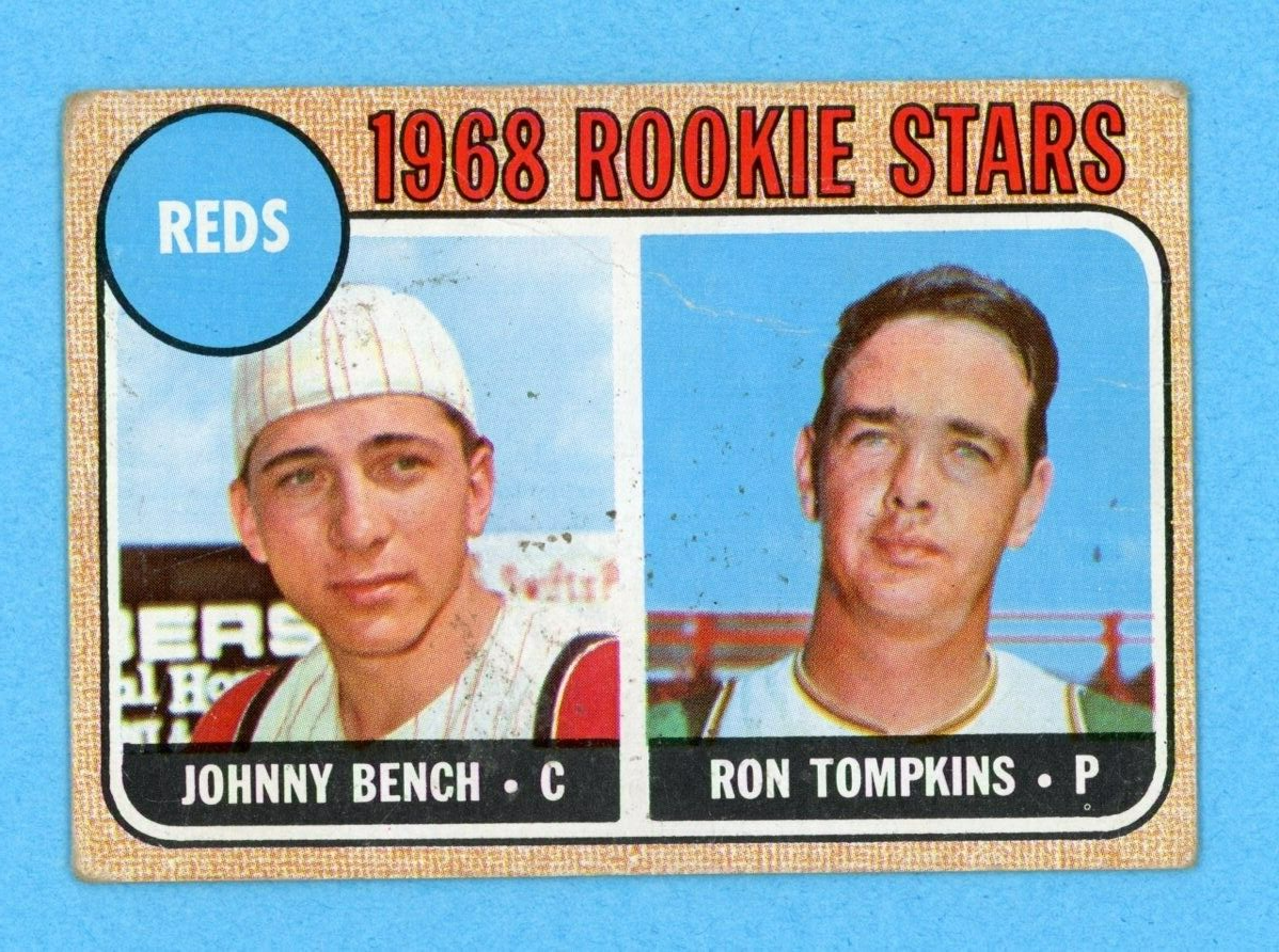 1968 Topps #247 Johnny Bench Cincinnati Reds Rookie Baseball Card Low Grade