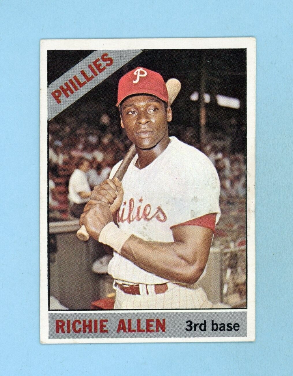 1966 Topps #80 Richie Allen Philadelphia Phillies Baseball Card EX-EX+