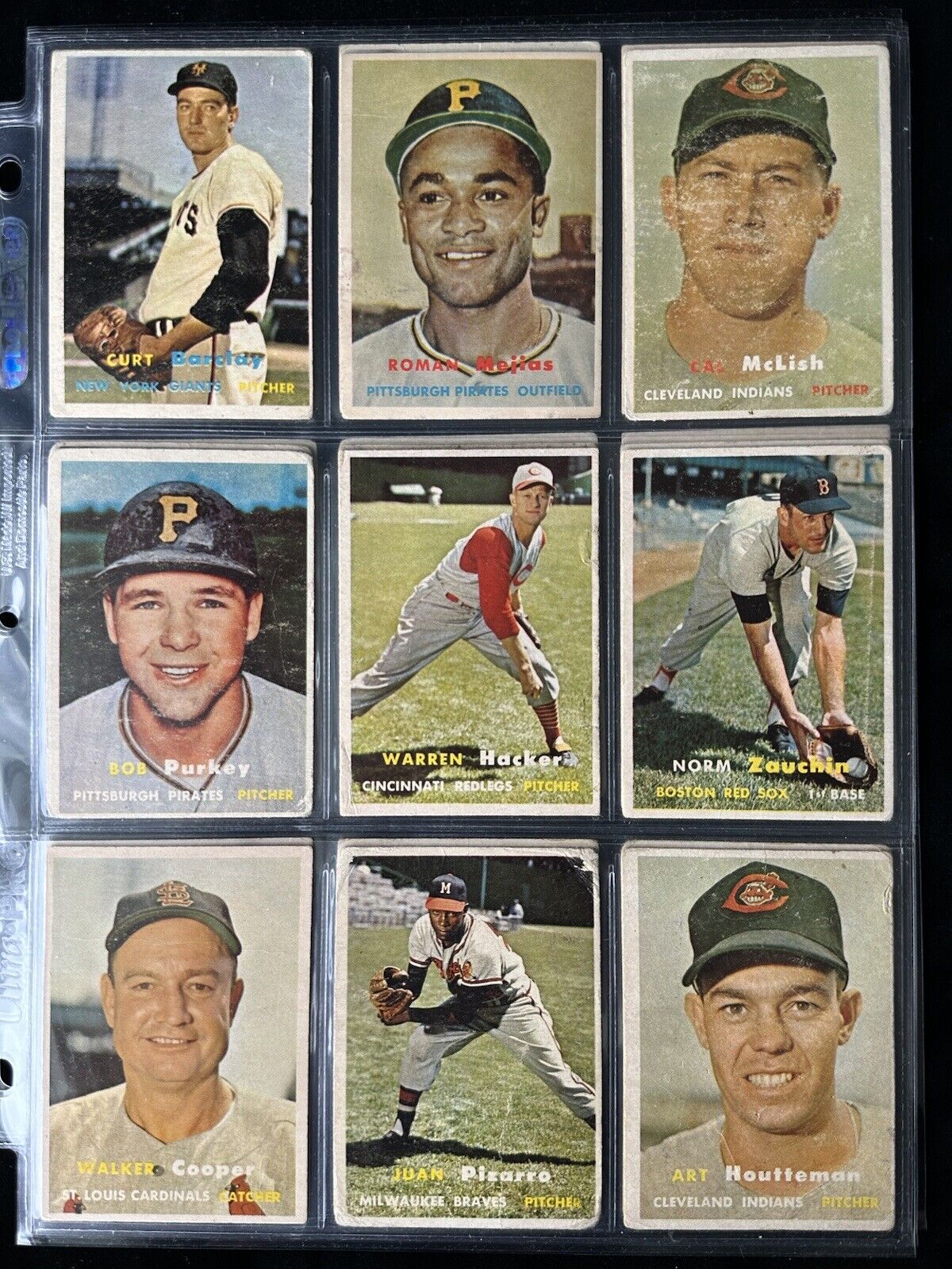 1957 Topps Starter Set Lot of 192 Diff. Baseball Cards w/41 Middle Series