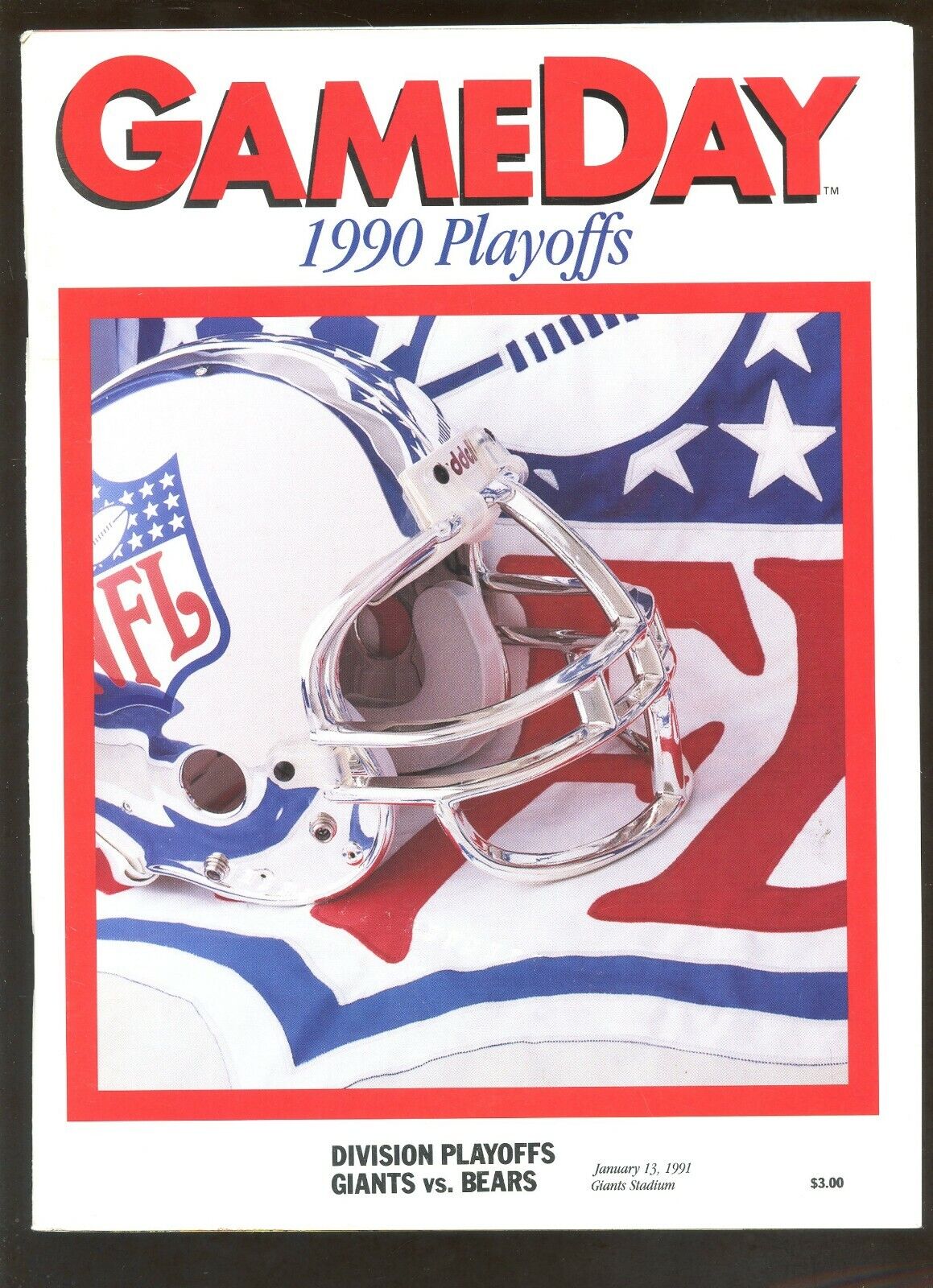 Jan 13 1991 NFL Playoff Program Chicago Bears at New York Giants NRMT