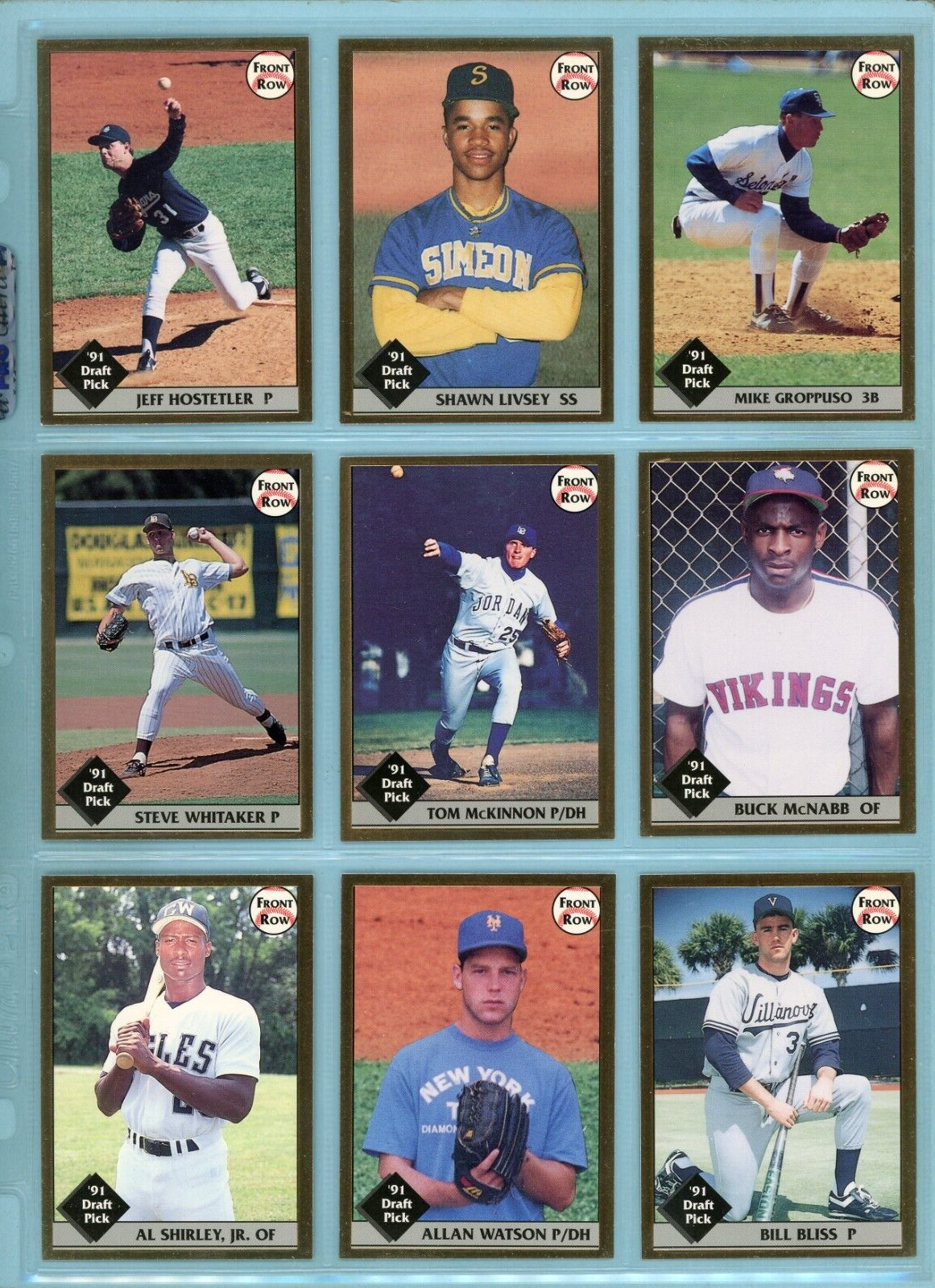 1991 Front Row Draft Picks Complete Set of 50 Baseball Cards NM Gold Variation