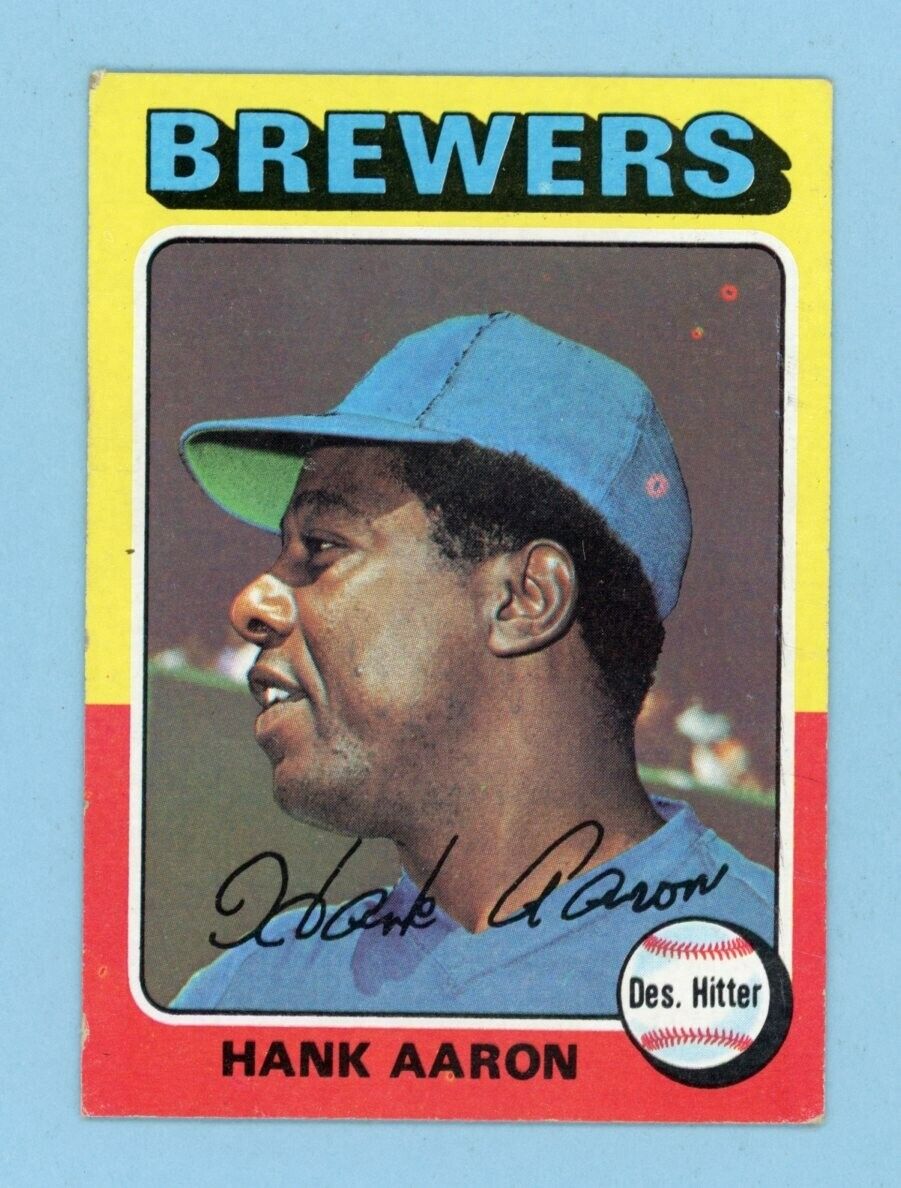 1975 Topps #660 Hank Aaron Milwaukee Brewers Baseball Card Vg/Ex lwbra