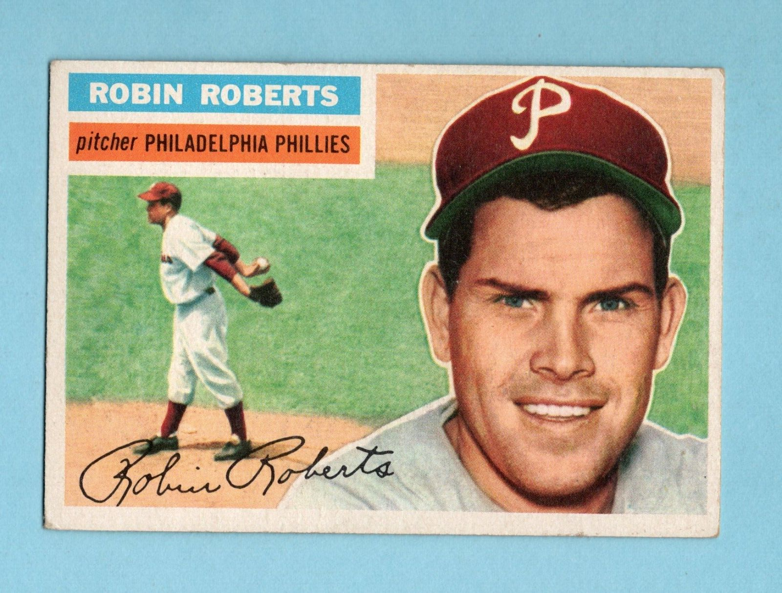 1956 Topps #180 Robin Roberts Philadelphia Phillies Baseball Card EX