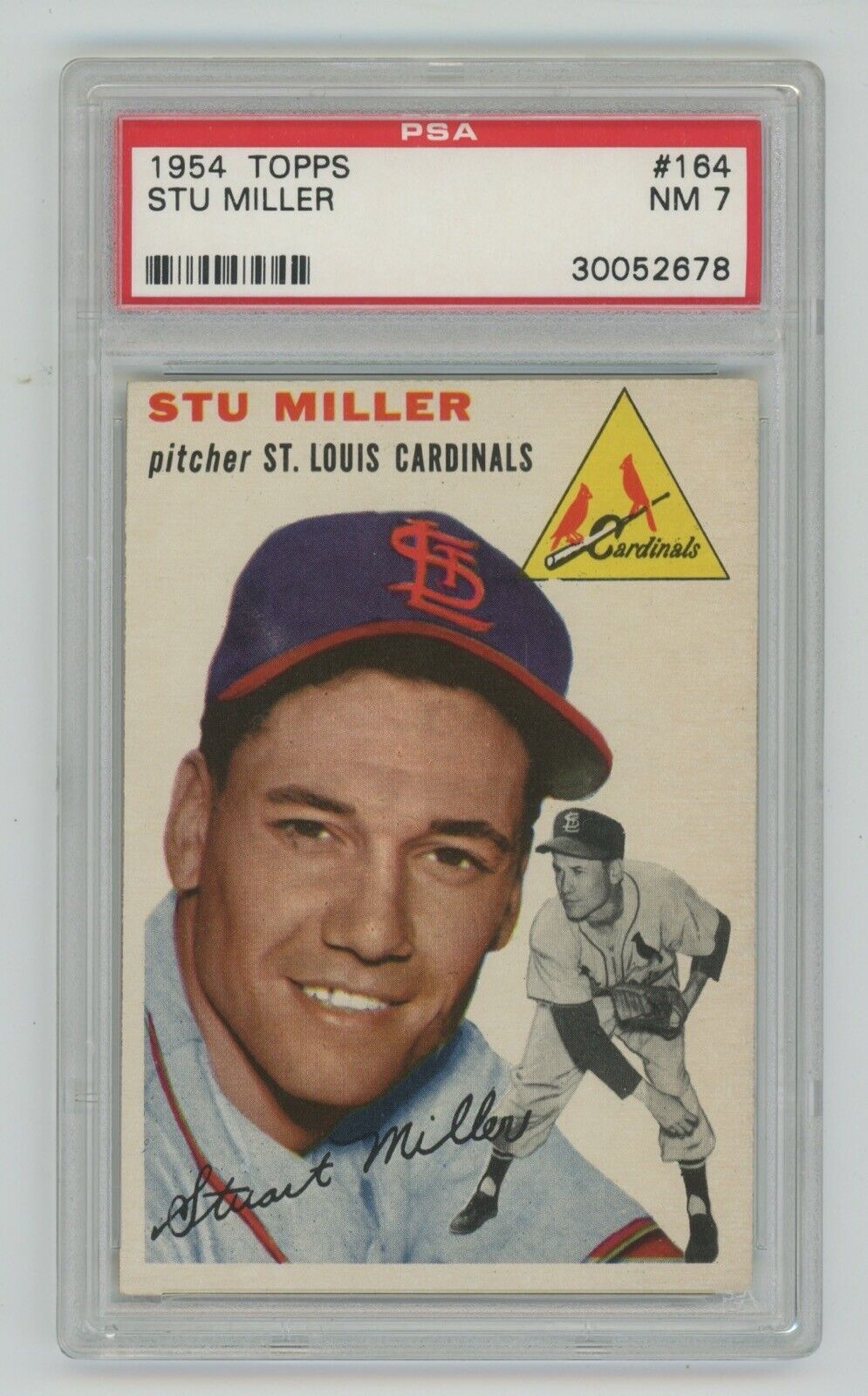 Stu Miller 1954 Topps Card #164 • PSA 7 NM