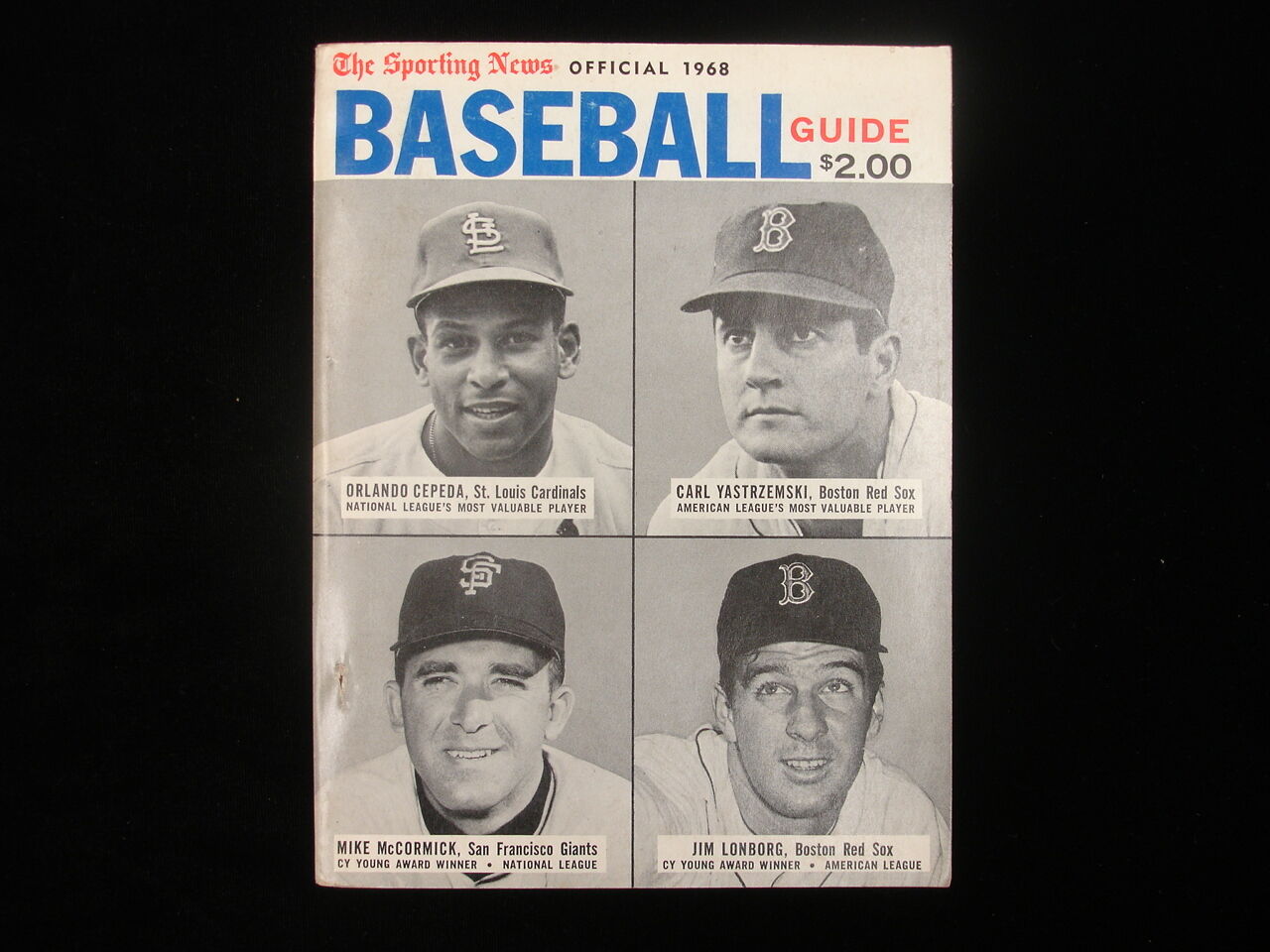 1968 Official TSN Baseball Guide - Cepeda/Yastrzemski/Lonborg/McCormick Cover