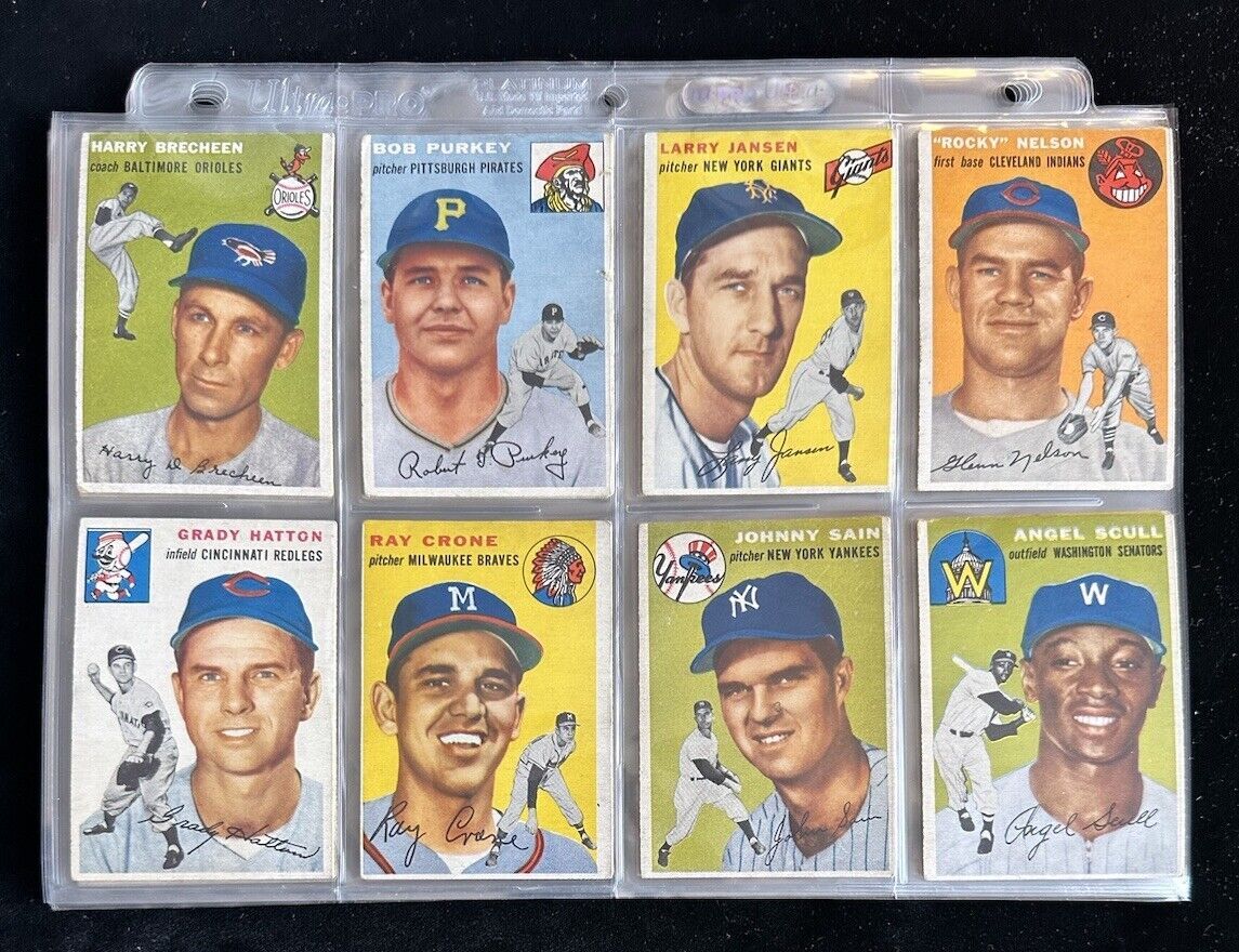 1954 Topps Baseball  Starter Set Lot of 127 Different w/ Bauer Groat  VG to EX