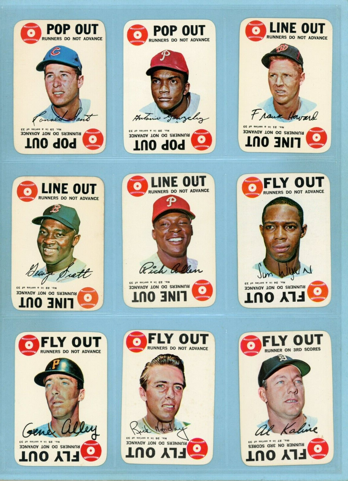 1968 Topps Game Complete Set of 33 Baseball Cards EX (some better)