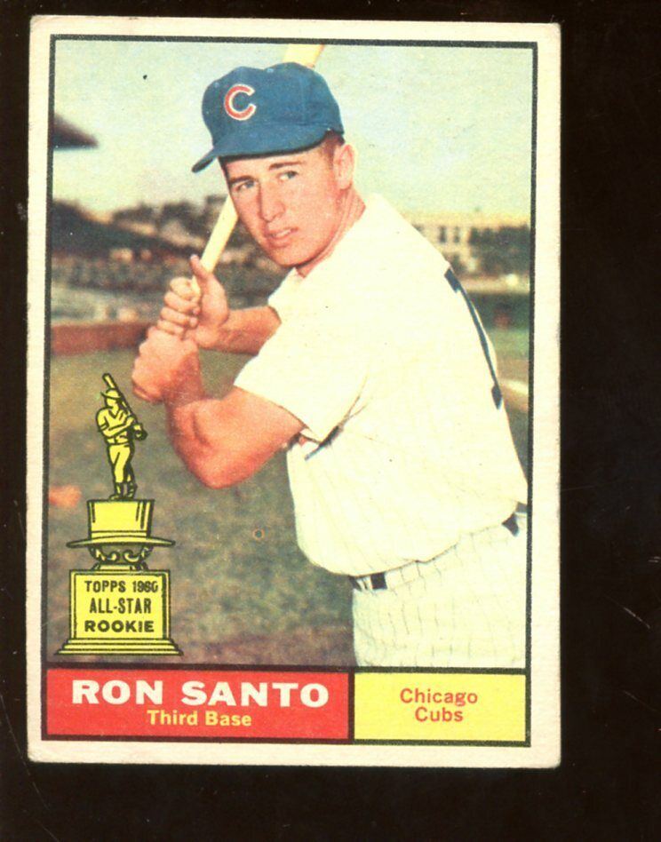 1961 Topps Baseball Card #35 Ron Santo Rookie D