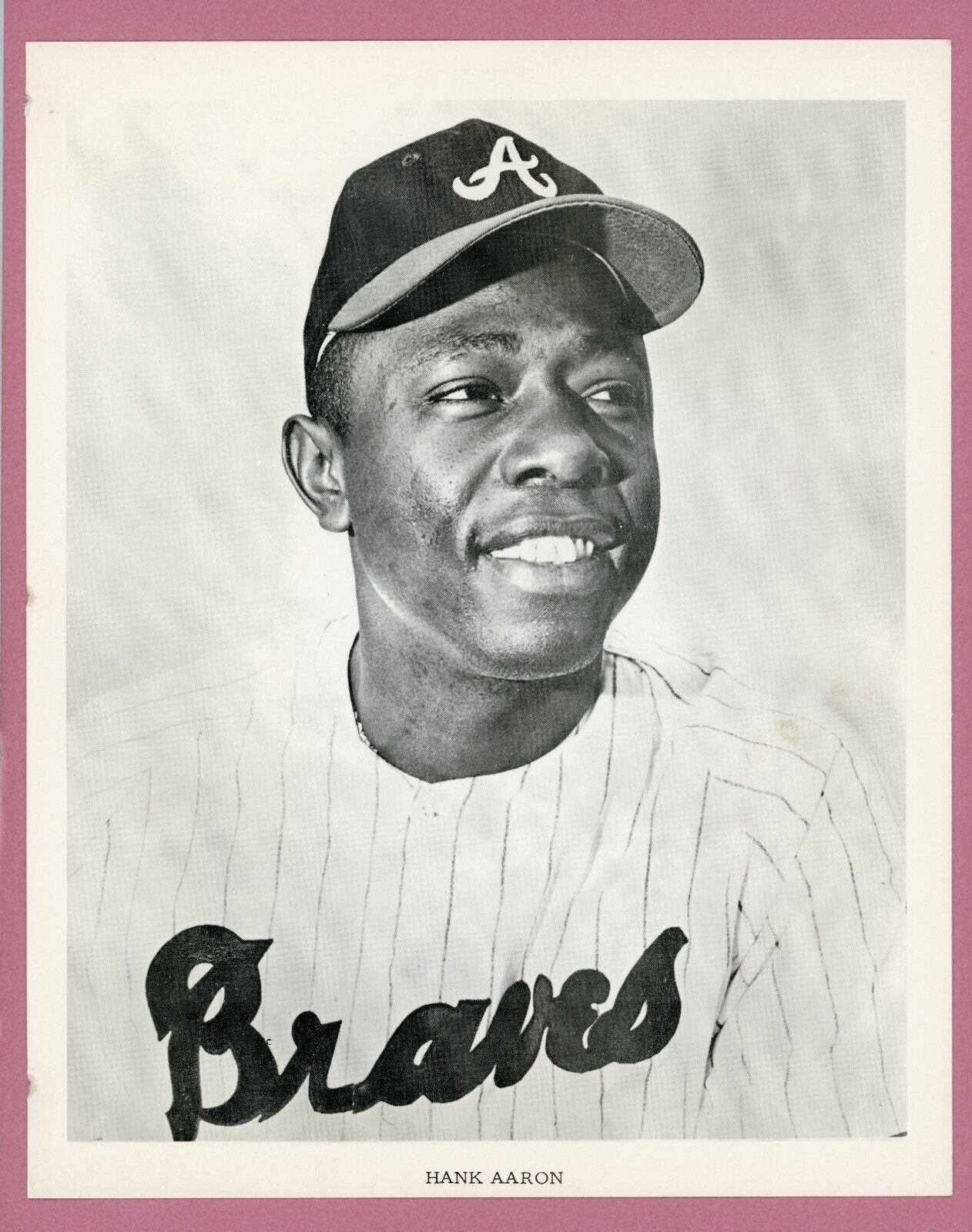 1968 Hank Aaron Atlanta Braves Team Issued Original Baseball Photo 8 x 10