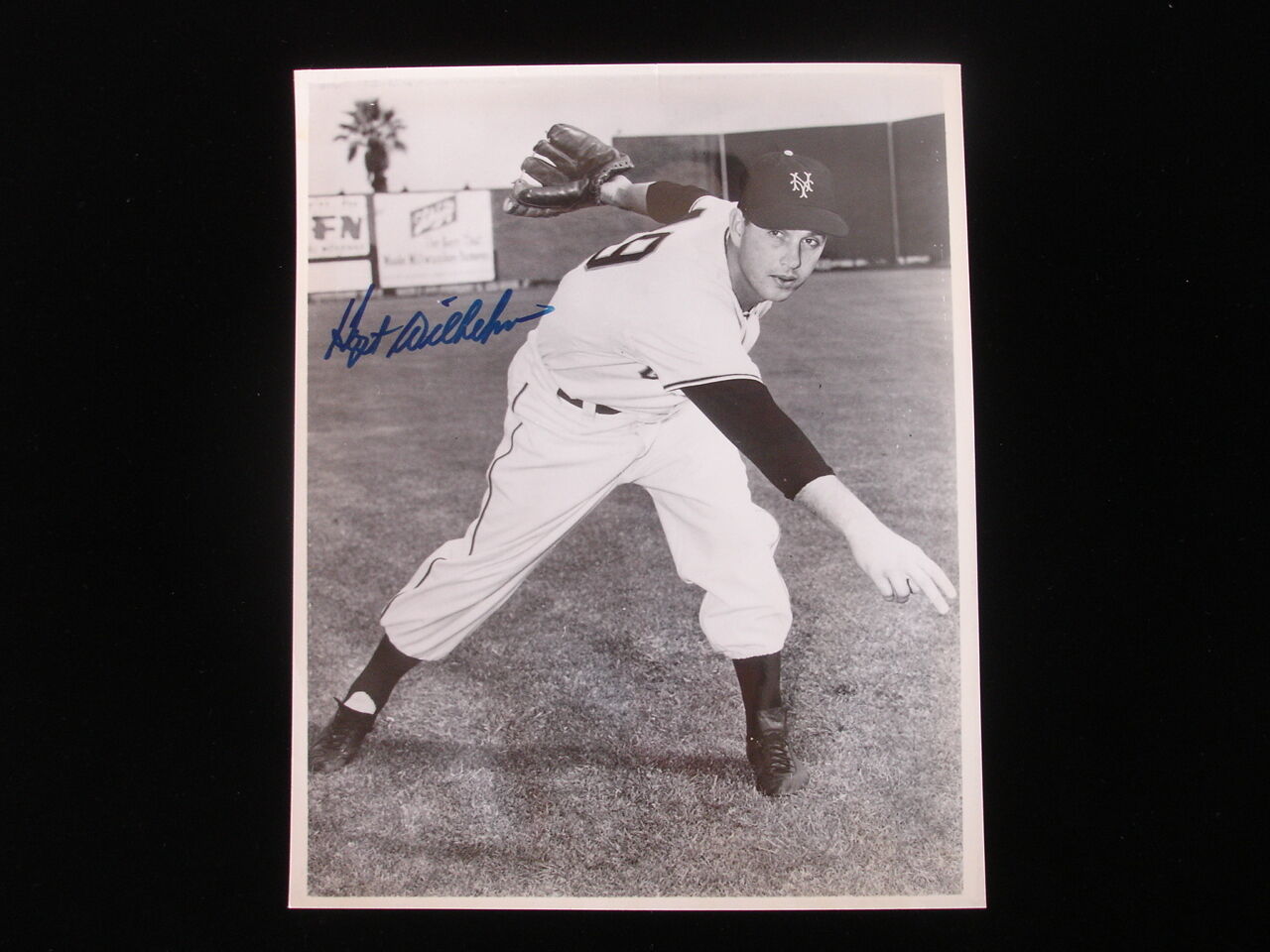 Hall of Famer Hoyt Wilhelm Autographed Original 1950's Photograph - JSA