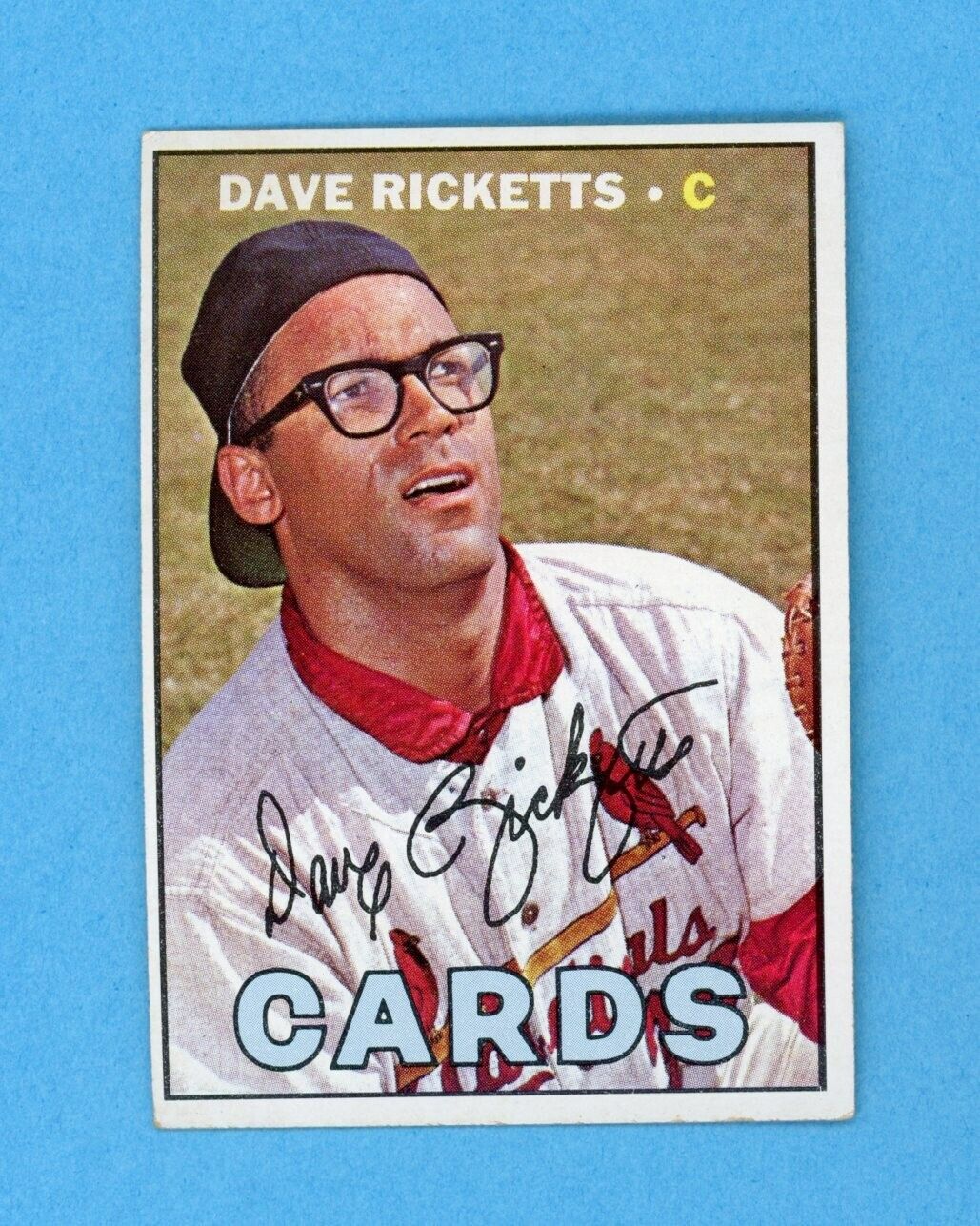 1967 Topps #589 Dave Ricketts St Louis Cardinals High Number Baseball Card E-EX+