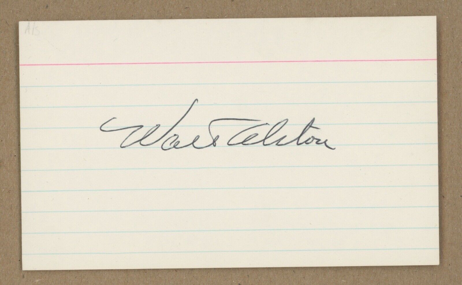 Walt Alston Signed Index Card Auto with B&E Hologram ••• 3