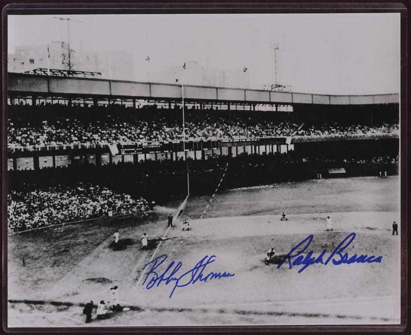 Bobby Thomson Ralph Branca 1951 Shot Heard Round The World Signed 8x10 B&W Photo