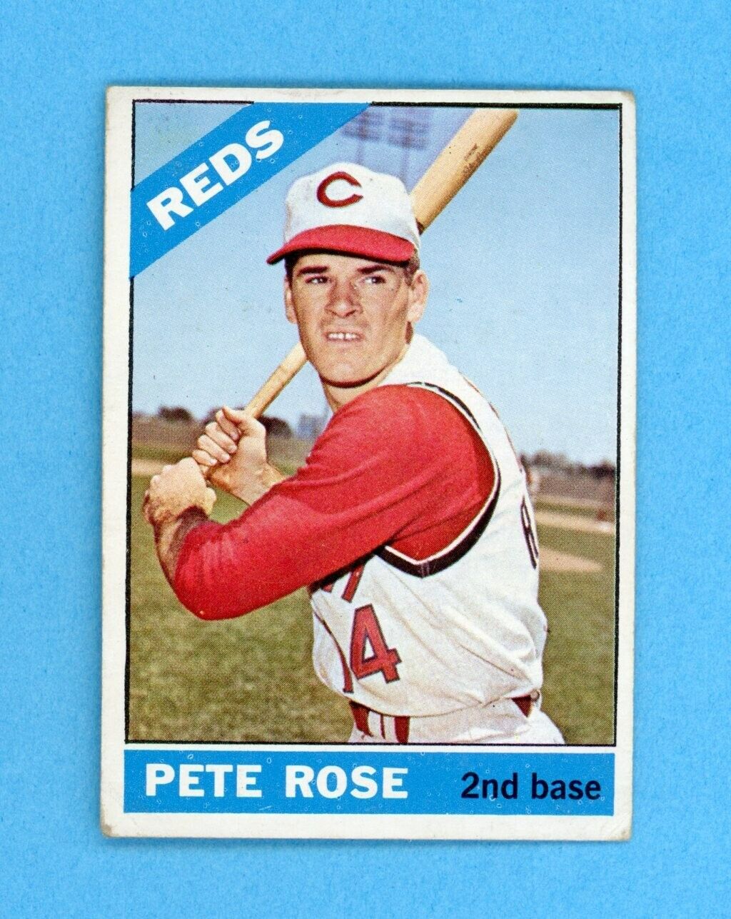 1966 Topps #30 Pete Rose Cincinnati Reds Baseball Card Vg/Ex app wrk/cres